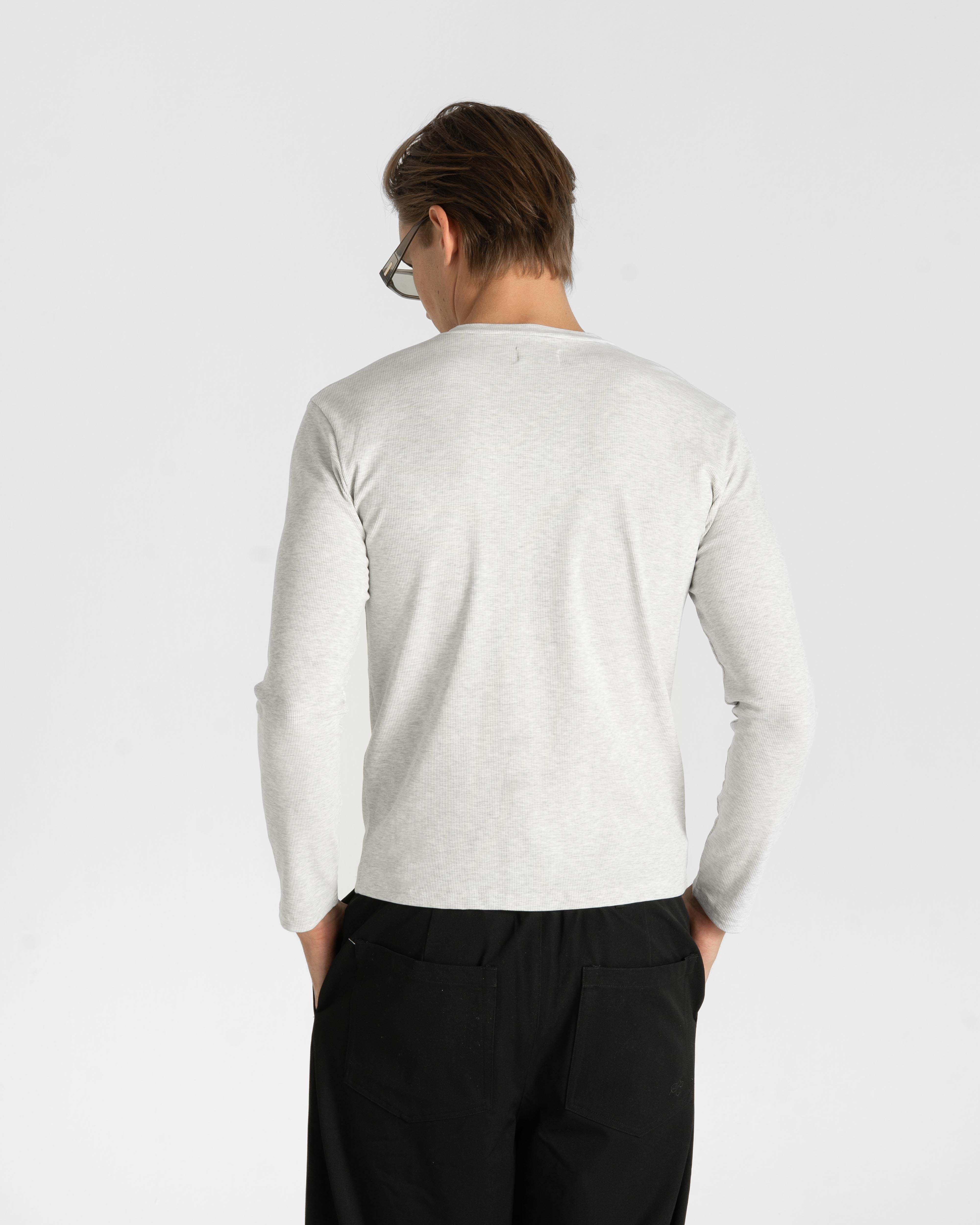 Henley Long Sleeve Heather Grey